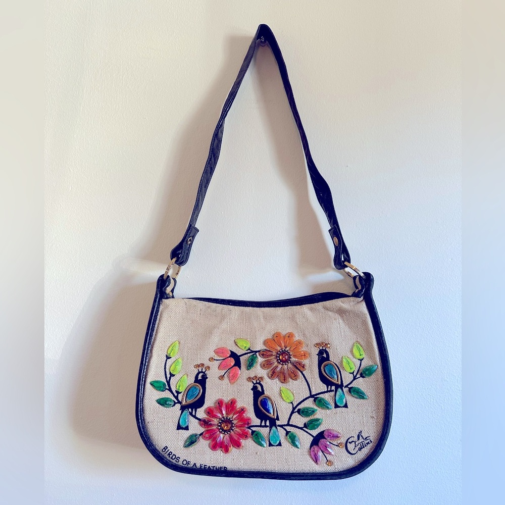 Vintage Collins of Texas Jeweled Bird Purse